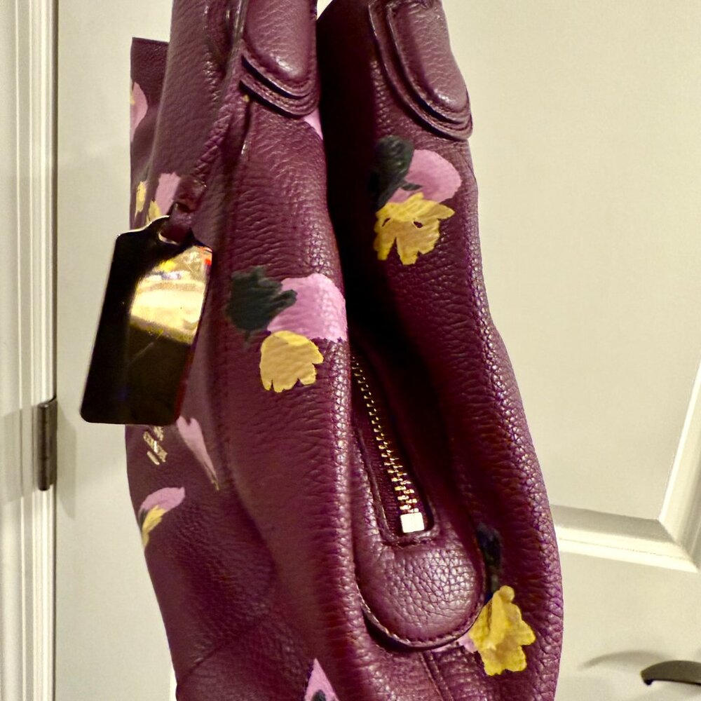 Coach Edi Plumb Floral Shoulder Bag - Picture 5 of 6